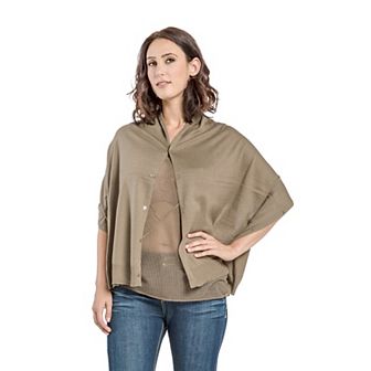 Miss Halladay Women's Fine Gauge Sweater Knit Versatile Stole Button Korvette