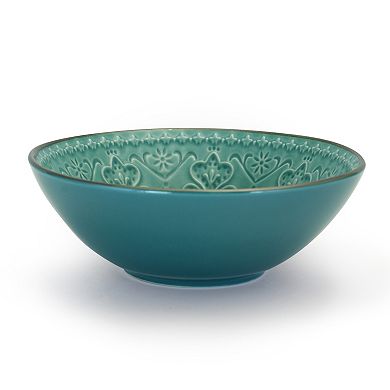 Elama Sea Foam Mozaic 16 Piece Luxurious Stoneware Dinnerware with Complete Setting for 4