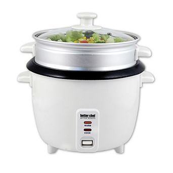 Better Chef 5 cup Rice Cooker with Food Steamer Attachment
