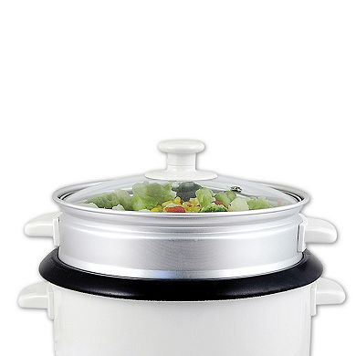 Better Chef 5 Cup Rice Cooker with Food Steamer Attachment