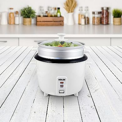 Better Chef 5 Cup Rice Cooker with Food Steamer Attachment