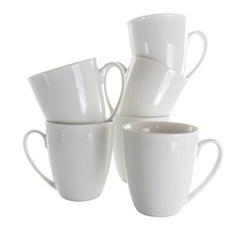 Elama Rosales 6 pc 12 Ounce Porcelain Mug Set