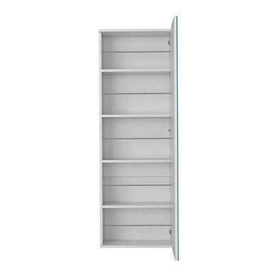 DEPOT E-SHOP Baltimore Wall Mounted Shoe Rack, Mirror, Single Door, Ten Shoes Capacity, White