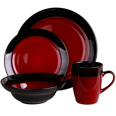 Elama's Tanizia 16 Piece High Gloss Dinnerware Set