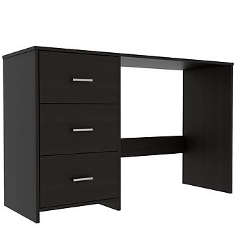 DEPOT E-SHOP Azalea 3 Drawers Writing Desk, Black
