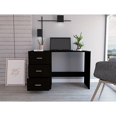 DEPOT E-SHOP Azalea 3 Drawers Writing Desk, Black