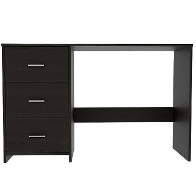 DEPOT E-SHOP Azalea 3 Drawers Writing Desk, Black