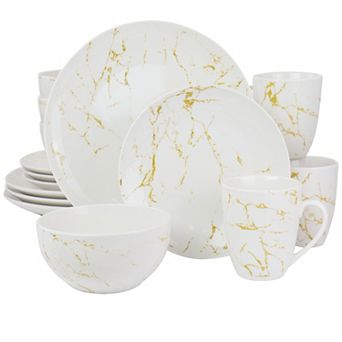 Elama Fine Marble 16 pc Stoneware Dinnerware Set