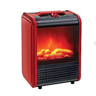 Optimus Electric Flame Effect Mini Fireplace Heater