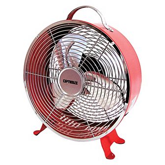 Optimus F-6310rd 10 Inch 2 Speed Portable Retro Drum Fan