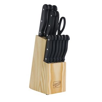 Gibson Home Westover 13 pc Stainless Steel Cutlery Set with Wood Storage Block