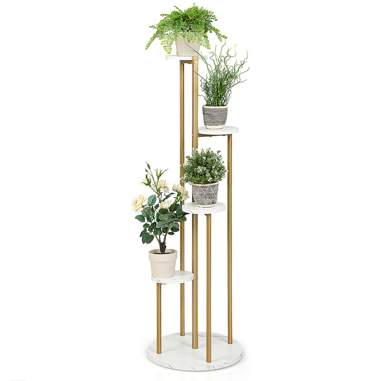 Juvale 6-pack Gold Metal Hinged Plant Stand Set With Glass Test