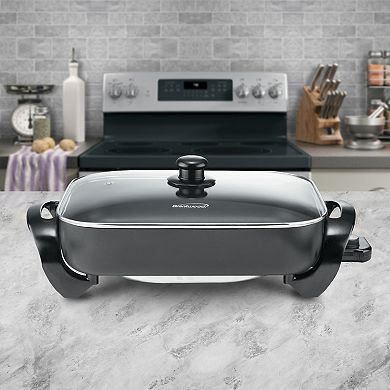 Brentwood 16 Inch Nonstick Electric Skillet with Glass Lid