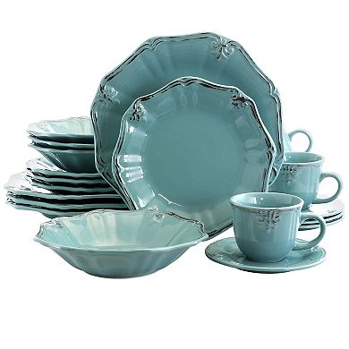 Elama Fleur De Lys 20-Piece Dinnerware Set