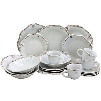 Elama Fleur De Lys 20 pc Dinnerware Set