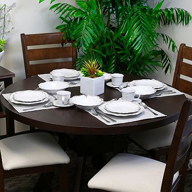 Elama Fleur De Lys 20-Piece Dinnerware Set