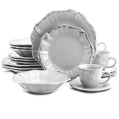 Elama Fleur De Lys 20-Piece Dinnerware Set