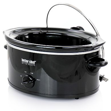 Better Chef 4 Quart Oval Slow Cooker with Removable Stoneware Crock