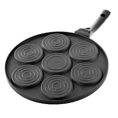 MegaChef Pro Happy Face Emoji 10.5 Inch  Aluminum Nonstick Pancake Maker Pan with Cool Touch Handle