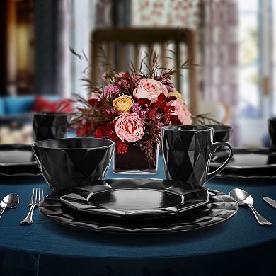 Elama Retro Chic 16-Piece Glazed Dinnerware Set