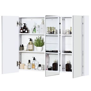 Hivvago 3-door Wall-mounted Mirror Cabinet With 3-adjustable Shelves