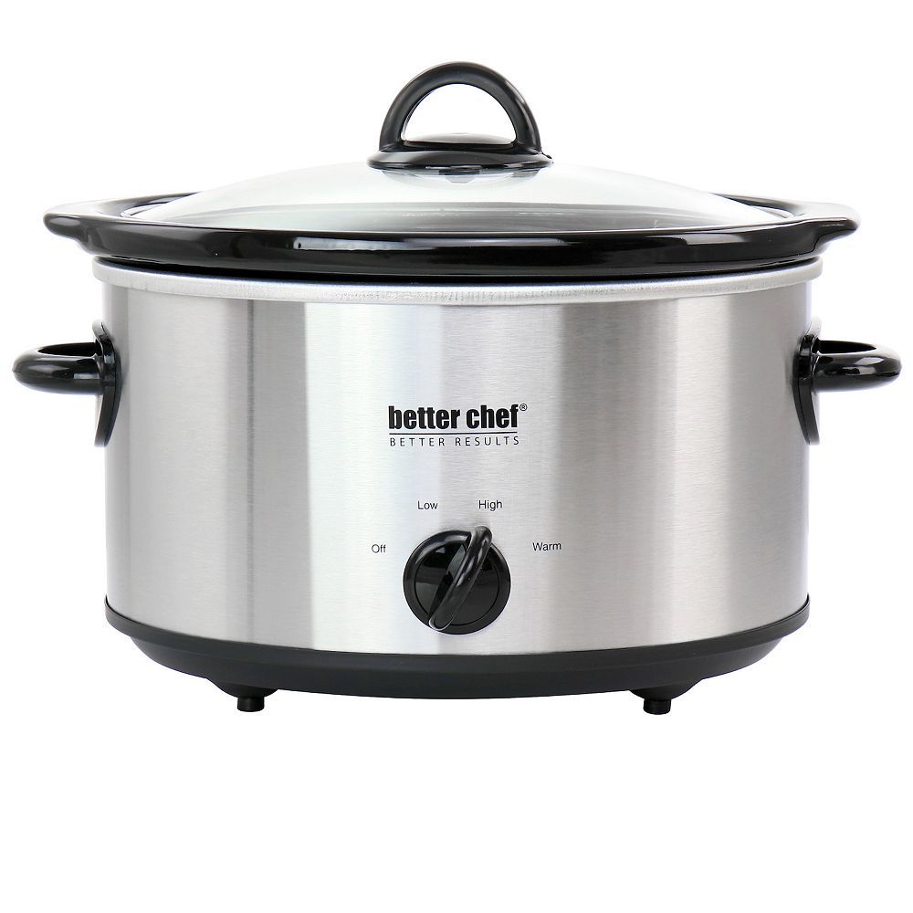 Better Chef 6 Quart Oval Slow Cooker with Removable Stoneware Crock