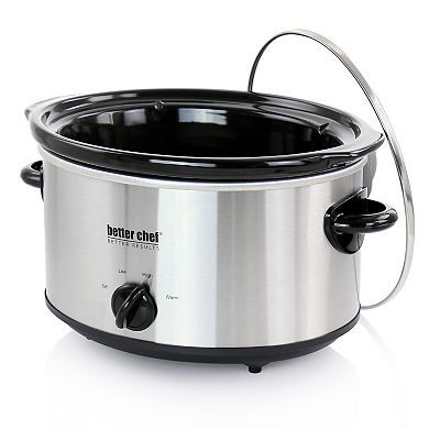 Better Chef 6 Quart Oval Slow Cooker with Removable Stoneware Crock