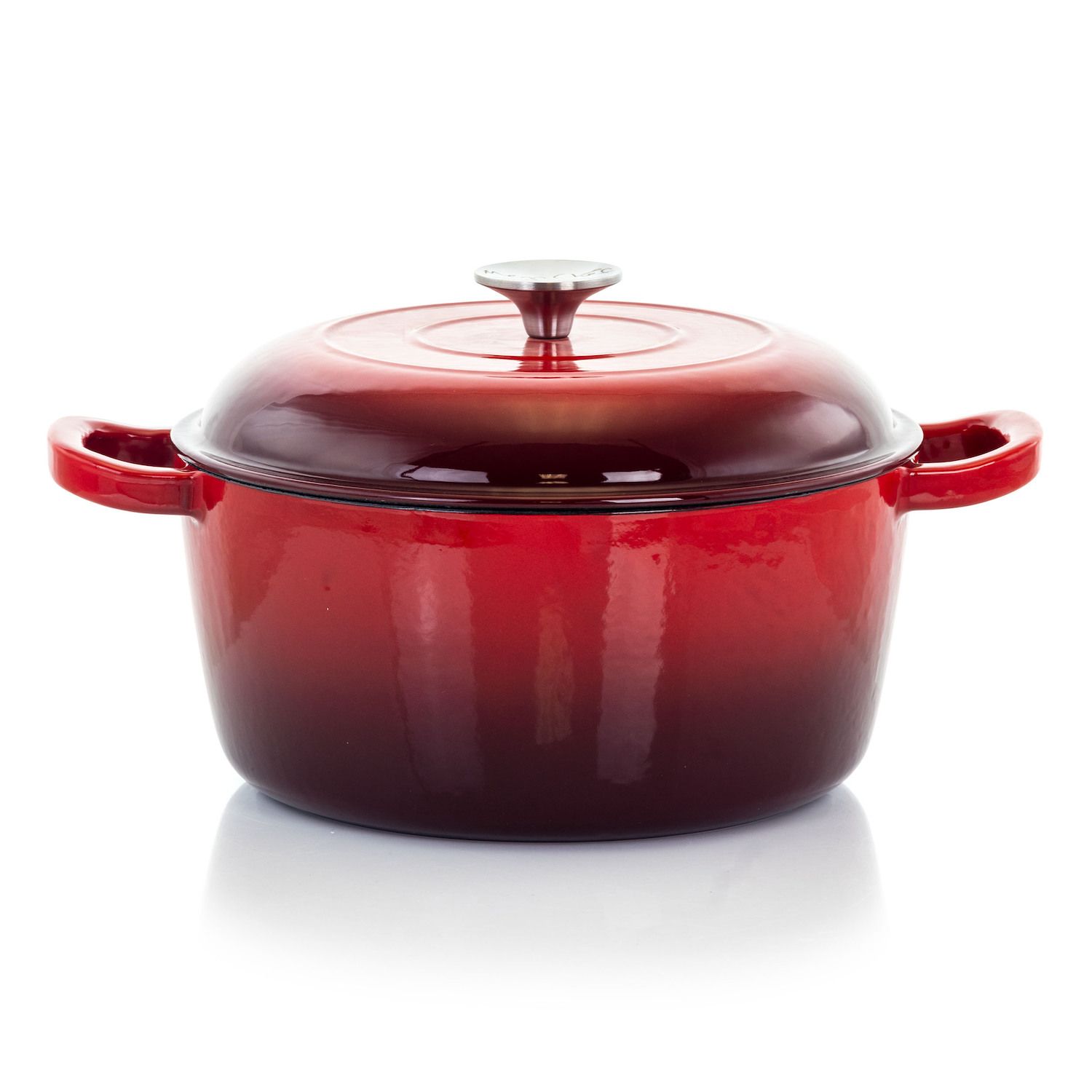 Merten and Storck, Enameled Iron 4-Quart Braiser, Red