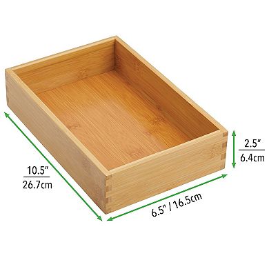 mDesign Formbu 6.5" x 10.5" x 2.36" Kitchen Drawer Organizer Tray, 2 Pack