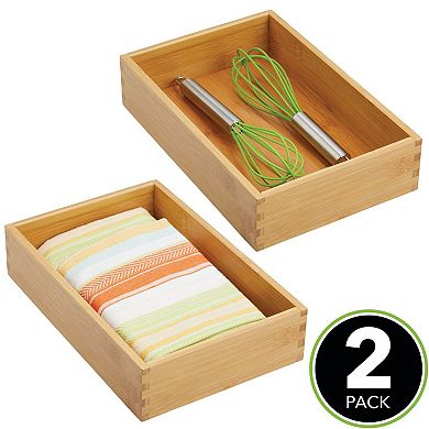 mDesign Formbu 6.5" x 10.5" x 2.36" Kitchen Drawer Organizer Tray, 2 Pack