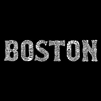 Boston Neighborhoods - Mens Word Art Hooded Sweatshirt