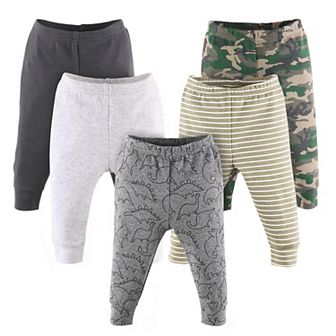 The Peanutshell Baby Boy Pants Set, 5 Pack, Camo & Dino