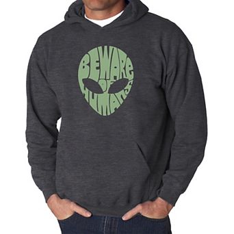 Beware of Humans - Men's Word Art Hooded Sweatshirt