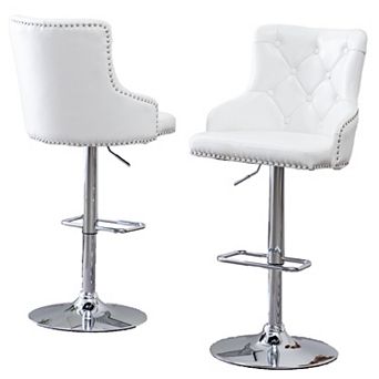 Best Quality Furniture Upholstered Button Tufted Bar Stools (Set of 2)