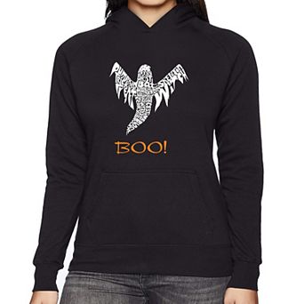 Halloween Ghost - Women's Word Art Hooded Sweatshirt