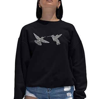 Hummingbirds - Women's Word Art Crewneck Sweatshirt