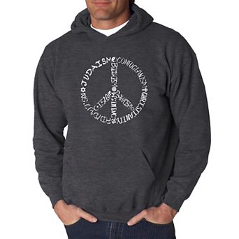Different Faiths peace sign - Men's Word Art Hooded Sweatshirt