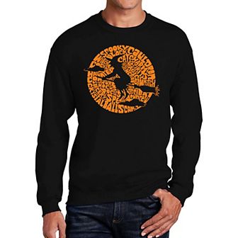 Men's Word Art Crewneck Sweatshirt - Spooky Witch