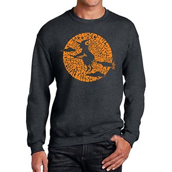 Men's Word Art Crewneck Sweatshirt - Spooky Witch