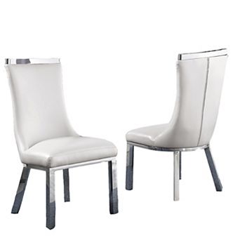 Best Quality Furniture Upholstered Dining Chair with Stainless Steel (Set of 2)