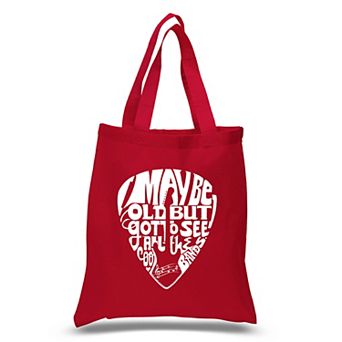 Small Word Art Tote Bag - Guitar Pick