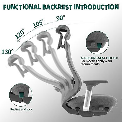 COLAMY ATLAS Ergonomic Mesh Back Office Chair with Slide Seat