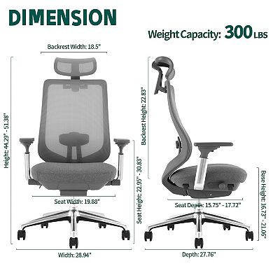 COLAMY ATLAS Ergonomic Mesh Back Office Chair with Slide Seat