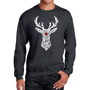 Men's Word Art Crewneck Sweatshirt - Santa's Reindeer