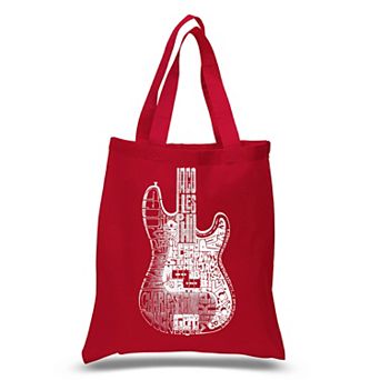 Small Word Art Tote Bag - Bass Guitar