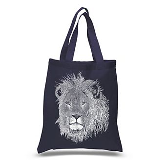 Small Word Art Tote Bag - Lion