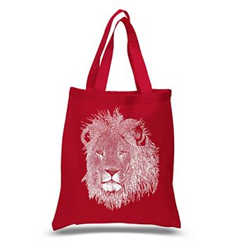 Small Word Art Tote Bag - Lion