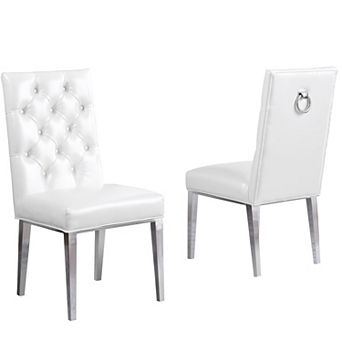 Best Quality Furniture Dining Side Chair with Chrome Base (Set of 2)