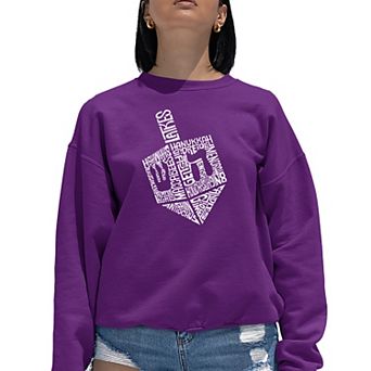 Hanukkah Dreidel - Women's Word Art Crewneck Sweatshirt