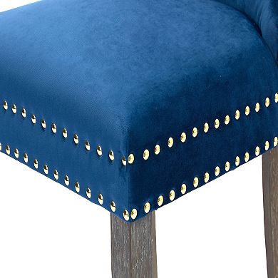 Best Quality Furniture Upholstered Bar Stools with Metal Footrest (Set of 2)